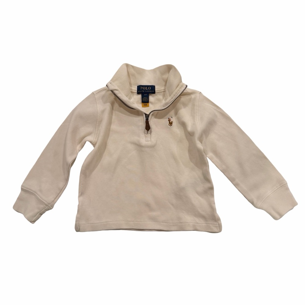 Polo Ralph Lauren Cream Quarter Zip Pullover 2T